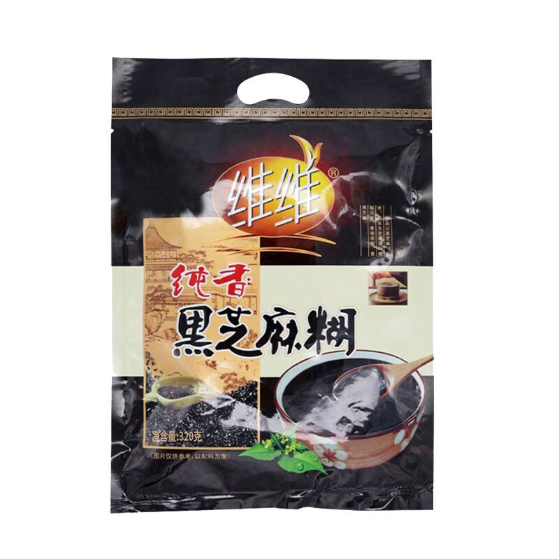 維維黑芝麻糊560純香無添加蔗糖沖調(diào)黑谷物即食沖泡營養(yǎng)早餐 純香320g1袋