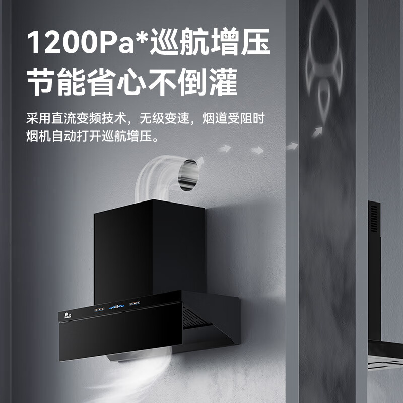 红日(RedSun)挥手触摸体感双控直流变频铜线电机32m³澎湃大吸力P6顶侧双吸热除油清洗静压1200pa抽油烟机 P6+65%热效率免改孔聚能鸳鸯灶YHM1S 天然气