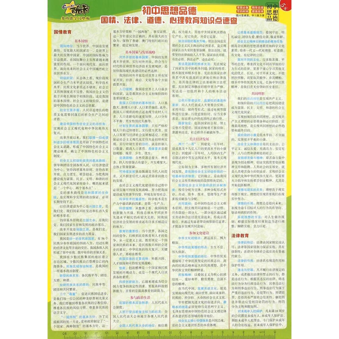 多功能学习垫板(初中思想品德)