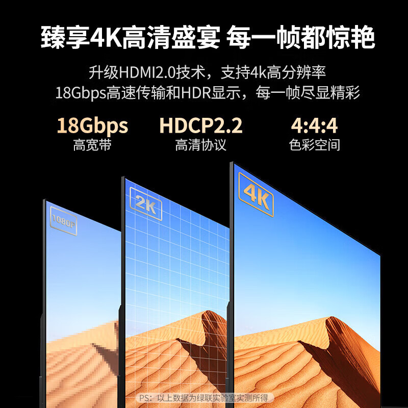 CFRHE 长烽联和铠装光纤HDMI线 4K60Hz 2.0版发烧级高清线电脑电视投影IMAX家庭影院数字3D 工程级铠装光纤HDMI2.0版 50米