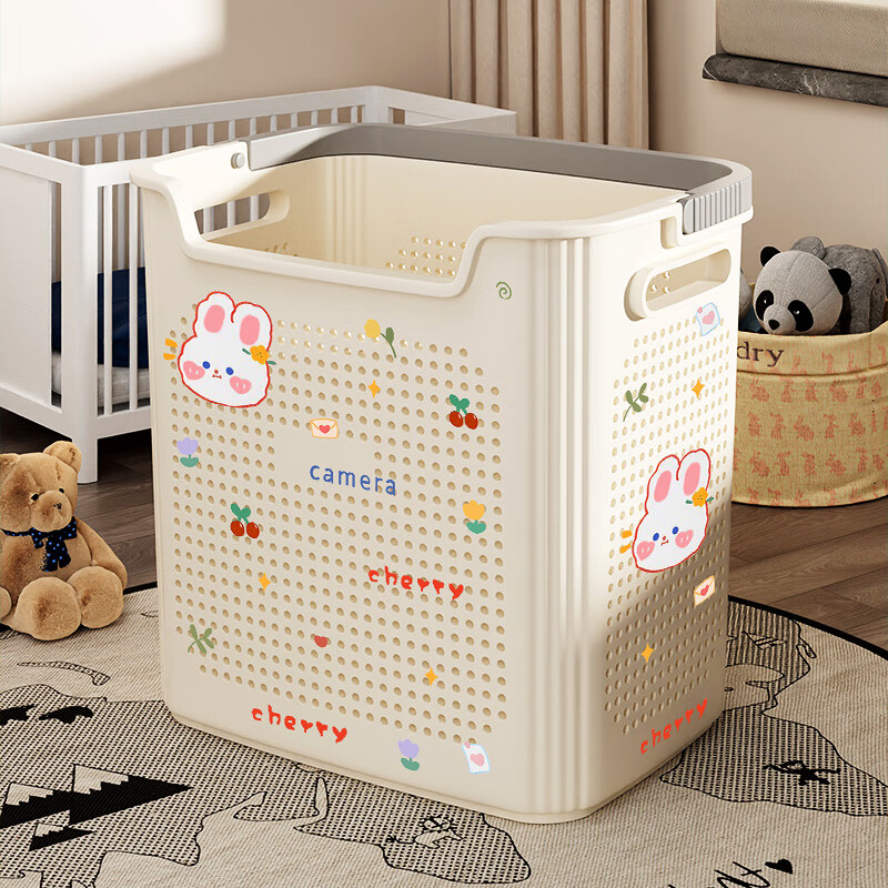 稻草熊脏衣篮大容量家用卫生间浴室洗澡洗衣篮衣服收纳神器提篮置物筐 绅士灰【大号+内衣篮】