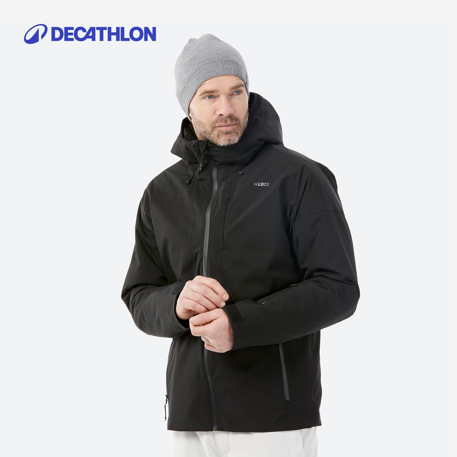迪卡侬（DECATHLON）户外冬季运动滑雪服加厚保暖防水防风透气轻便SKI 500  【新款】男士黑色滑雪服 S