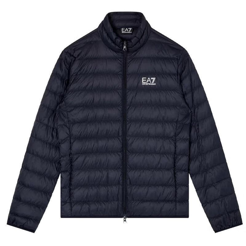 安普里奥·阿玛尼（Emporio Armani）男士羽绒服保暖防风便携立领轻薄绗缝白鸭绒冬季通勤外套轻奢 蓝色 均码 |XL