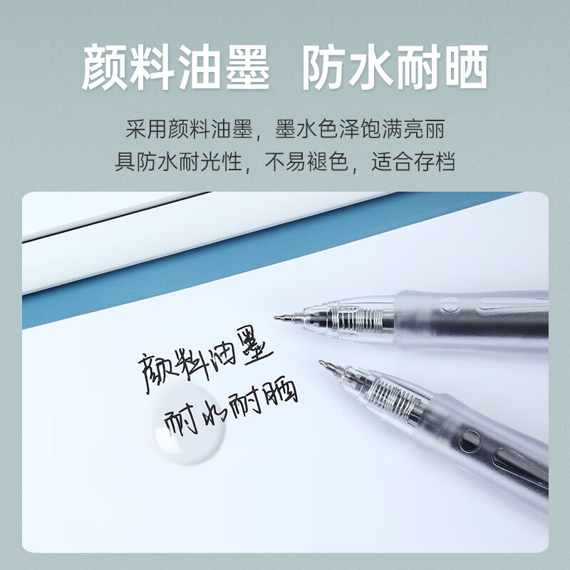 宝克（BAOKE）【开学季】按动中性笔ST笔头黑色0.5mm 软胶护套不累手学生刷题笔签字笔办公 红色0.5mm【弧线型笔夹】PC1954 12支装/盒