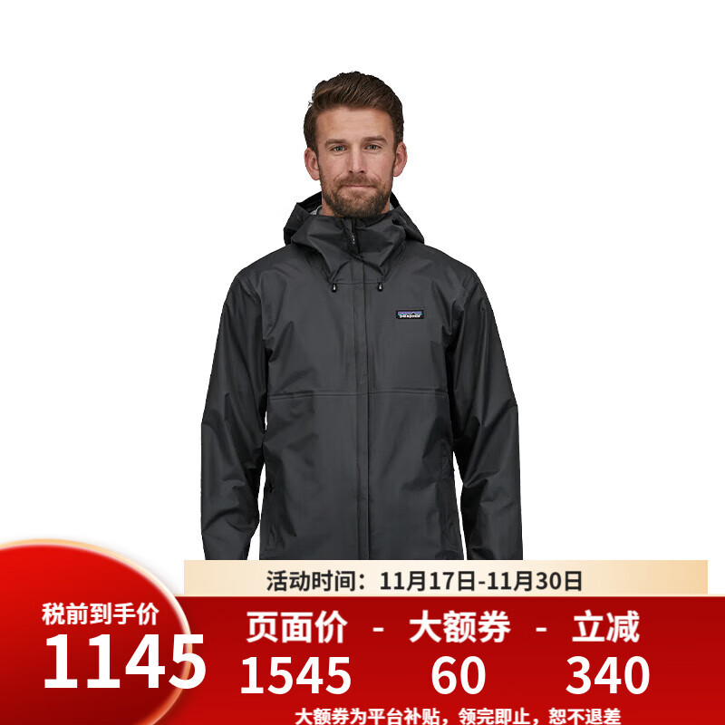 巴塔哥尼亚（Patagonia）男女防水潮流冲锋衣 Torrentshell3L  85240/85241-男款BLK-黑色 M
