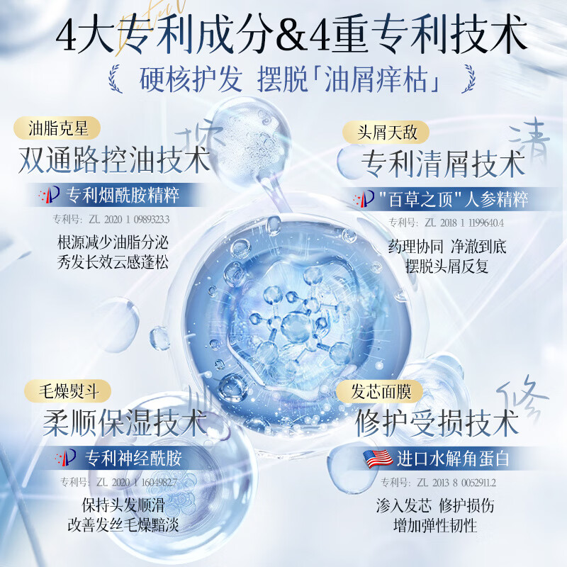 鸿姜去屑清爽洗发水控油蓬松止痒洗头膏露男女士氨基酸官方正品 5瓶【超值囤货装】 官方正品