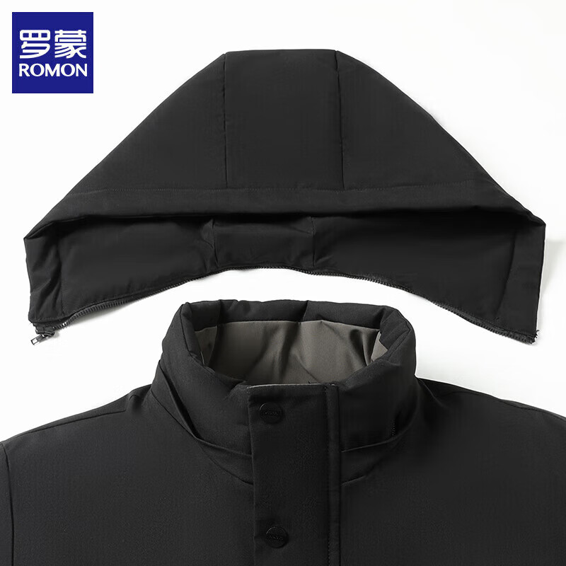 罗蒙（ROMON）棉衣外套男2025冬季中老年爸爸冬装男士加绒棉袄棉服保暖上衣服 黑色 3XL (建议体重145-160斤)
