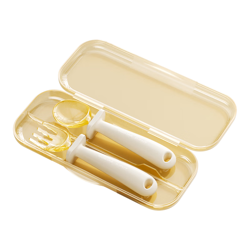 新安怡飛利浦寶寶自主進(jìn)食勺子學(xué)吃飯PPSU訓(xùn)練叉勺兒童餐具【贈(zèng)收納盒】 【贈(zèng)收納盒】ppsu叉勺防滑-易抓