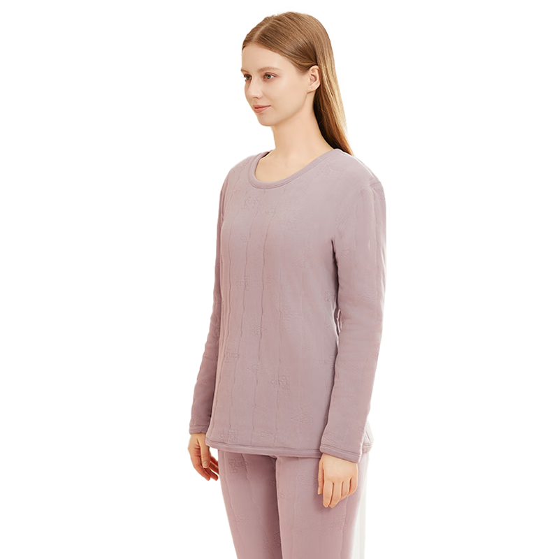 猫人【100%羊毛填充】女士保暖内衣女加绒加厚套装秋衣秋裤防寒情侣冬