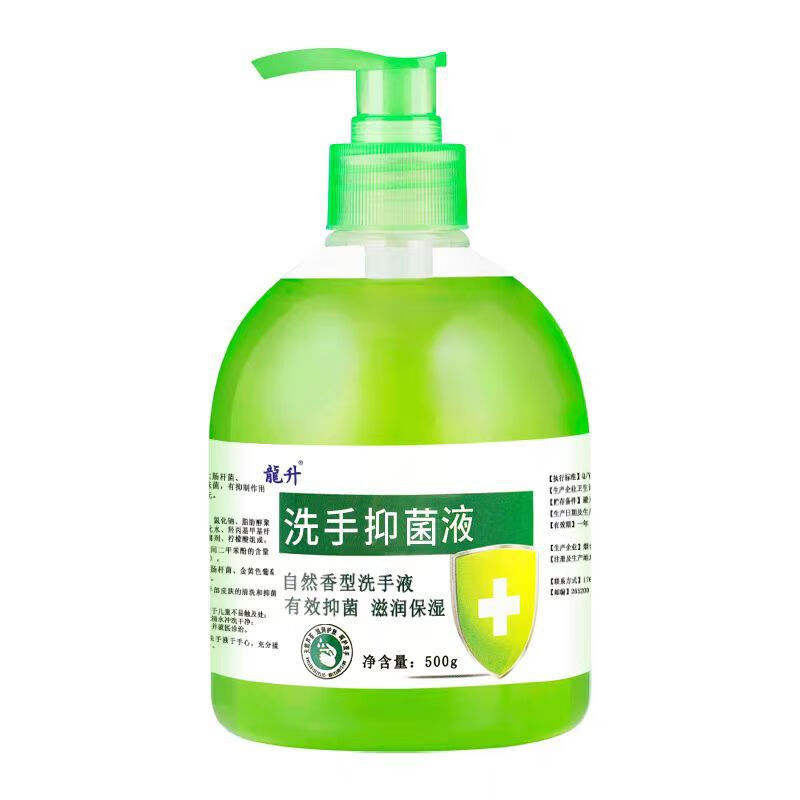 龍升芦荟洗手液500g瓶装清香型抗杀除保湿家用消毒学生儿童洗手液 500ml*芦荟抑菌洗手液 1瓶+1泵头