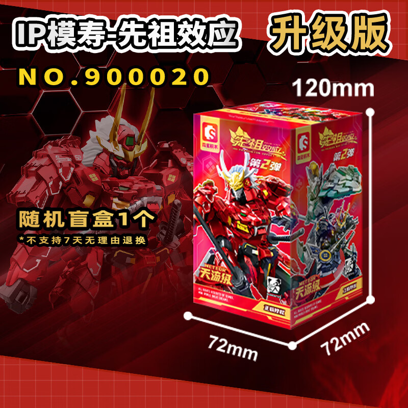 森宝积木模寿先祖效应拼装积木人盲盒玩具甲斐之虎生日礼物 随机1盒