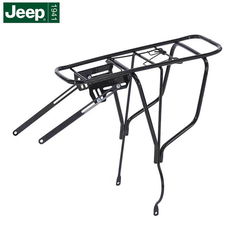 Jeep山地自行车后货架自行车货架后座尾架单车配件行李架自行车配件 黑色【普通款】高碳钢 均码
