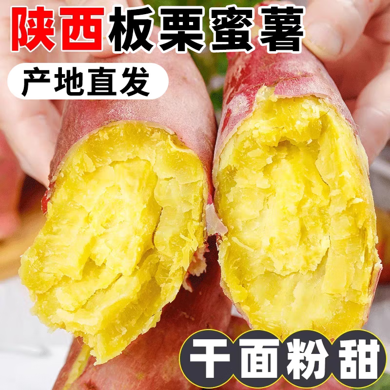 秋宜 陕西板栗红薯蜜薯当季新鲜蔬菜生鲜自然熟地瓜番薯果蔬整箱 5斤精选装【粉糯香甜】拇指红薯净4.5斤 新鲜采摘