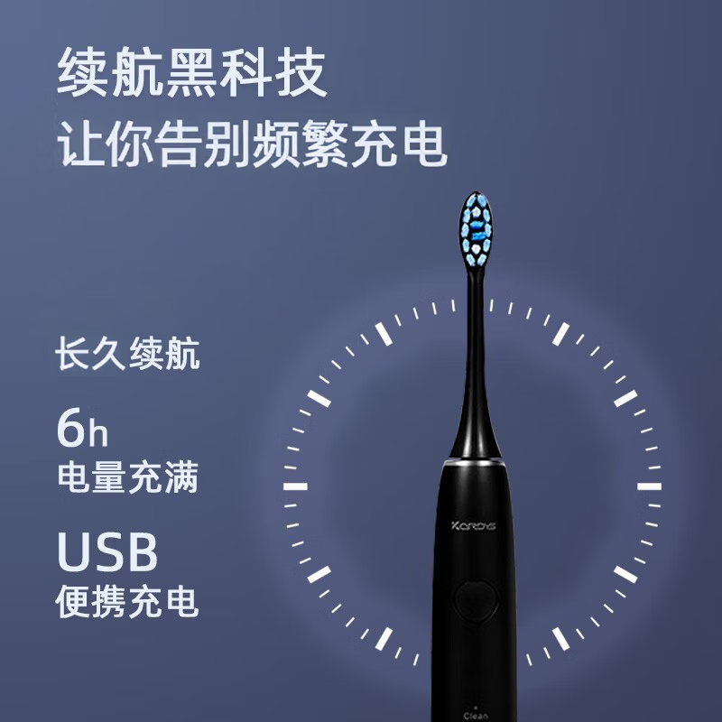 科蒂斯(KEDISI) 电动牙刷成人男女智能声波震动全自动便携式旅行电动牙刷情侣充电牙刷 仙女粉+摩卡黑【原装刷头四支】情侣款