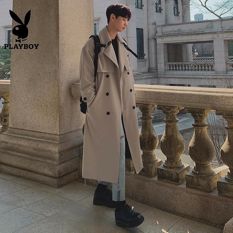 腰带风衣2025新款法式长款过膝外套双排扣韩系大衣 卡其色 浅卡其加棉