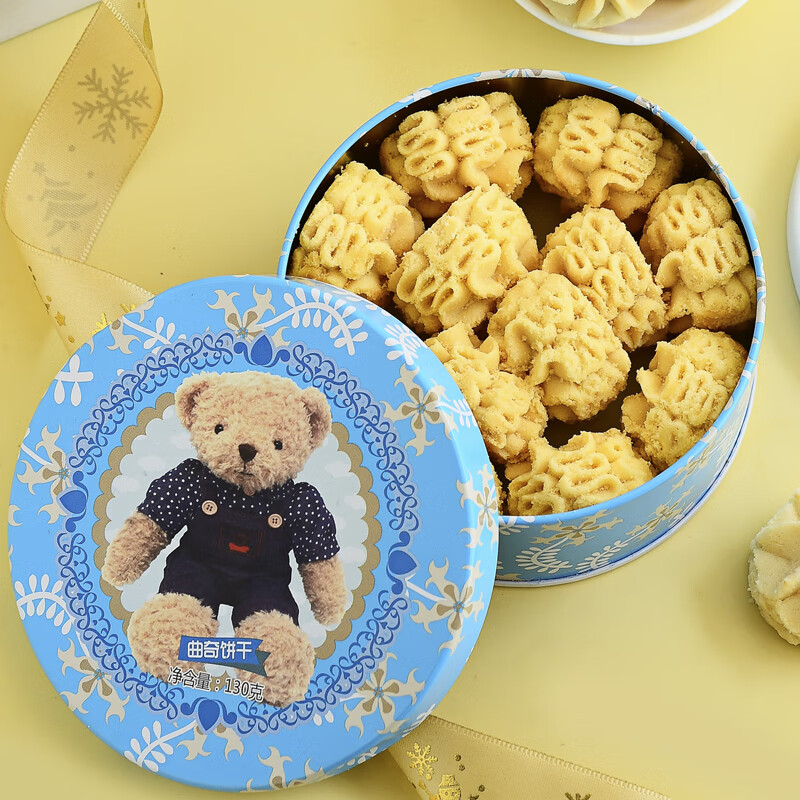 东望洋黄油小花曲奇130g儿童饼干零食糕点心下午茶 尝鲜装