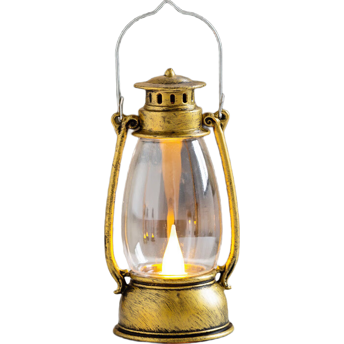 创宙 【露营灯】创意复古手提小夜灯网红迷你氛围小马灯桌面摆拍油灯 复古手提小夜灯【金色1个】