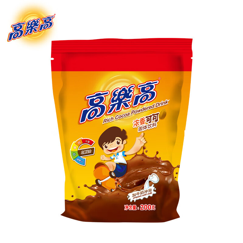 高樂高可可粉500g固體飲料熱巧克力coco濃香速溶營養(yǎng)早餐沖泡飲品 【200g*1袋】濃香可可粉