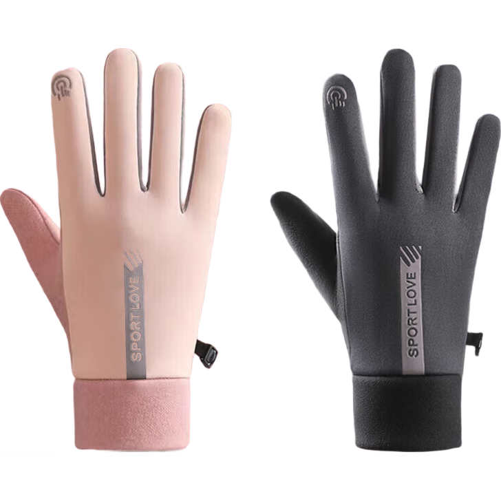 【京东物流】手套男士冬季加绒骑行电动车防滑触屏开车保暖手套女 【掌心防滑 可触屏】女士黑色 均码 1双 掌围女17-21男18-23cm