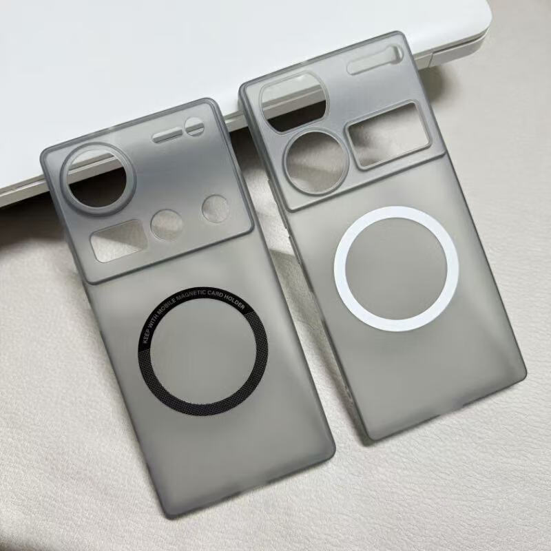 努比亚适用适用努比亚z60ultra手机保护壳z70ultra磁吸透黑软壳男女全包 半隐透灰软壳叶+黑磁吸 努比亚Z60Ultra