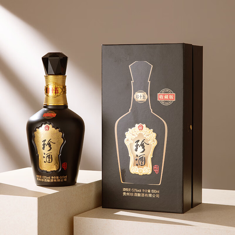 珍酒珍十五收藏版 2022年老酒 年份酒 贵州酱香型白酒 宴请送礼酒 53度 500mL 2瓶 珍15收藏版2022年*2瓶（送礼袋）