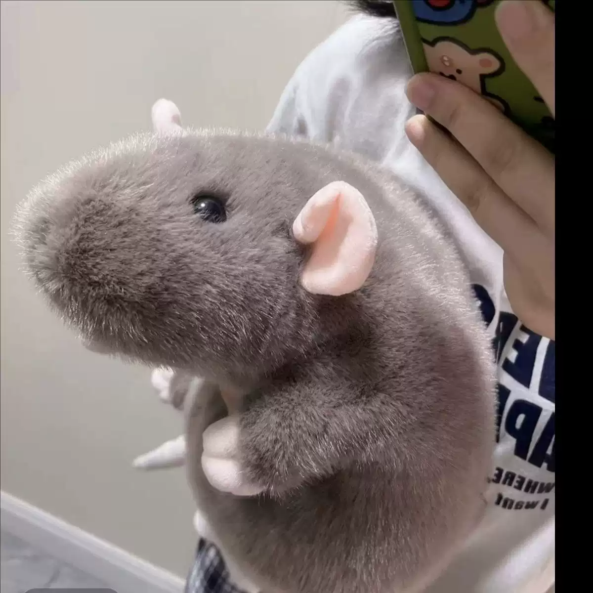 英国花枝鼠玩偶彷真大老鼠毛绒玩具可爱老鼠抱枕摆件搞怪生日礼物