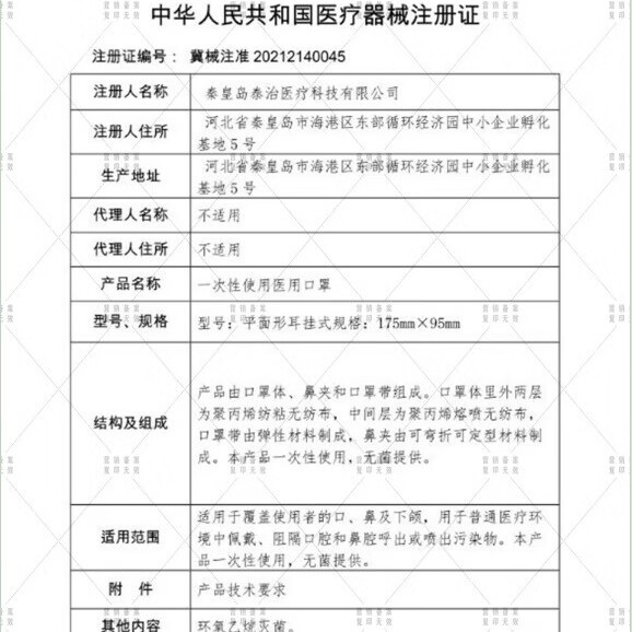 泰治医疗KN95防护口罩双层熔喷布独立包装成人口罩透气不勒耳夏季口罩 【GB标准】KN95(1盒)20只 白色