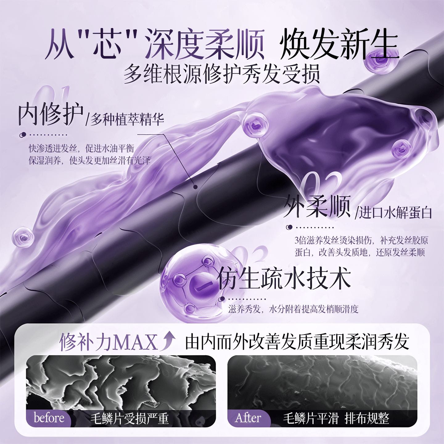 初蔓护发素男女士专用持久留香修复头发干枯改善毛躁柔顺光泽蛋白发膜 【柔顺修复】空谷幽兰香氛护发素800ML 明星推荐香氛护发素TOP榜