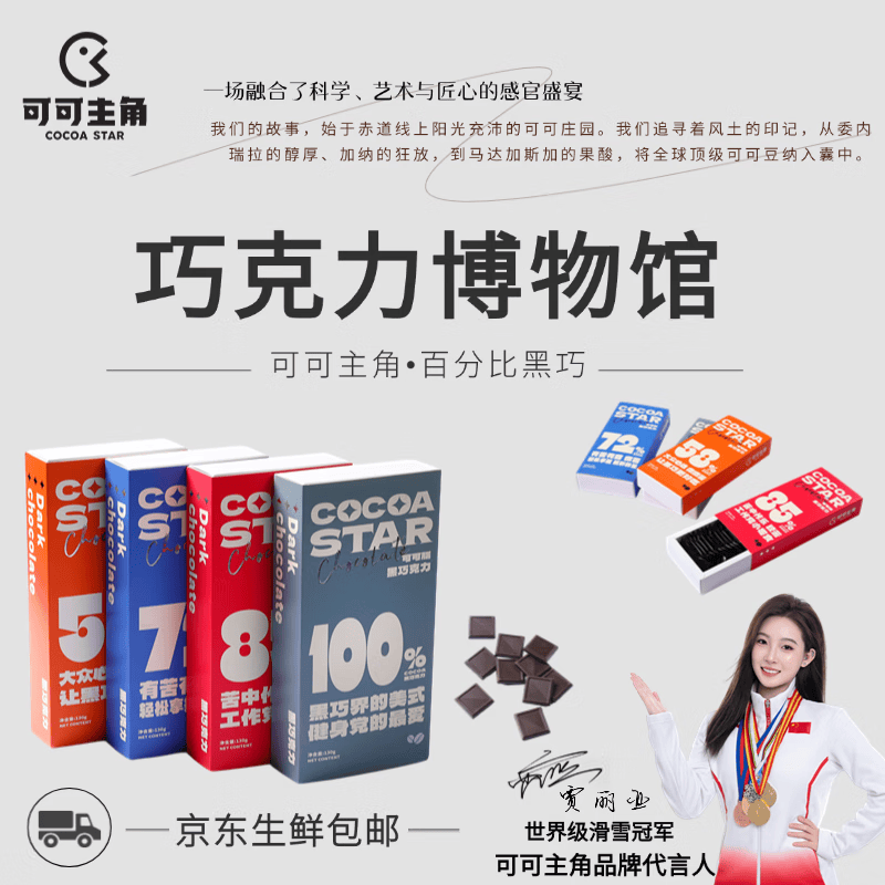 巧克市集【巧克力博物馆】可可主角百分比黑巧 每日黑巧 缓解压力改善情绪 58%+72%两盒（大众心选微苦）