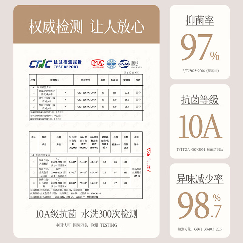 恒源祥袜子女生100%纯棉袜秋冬保暖长中筒袜吸汗10A抑菌防臭女 10双装（2本白2米色2浅花灰2姜黄2焦糖） 均码