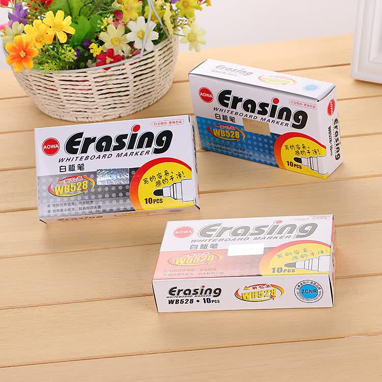 【精选】528白板笔盒装水性可擦记号笔大容量记号笔专业物流记号 蓝色（1支装）