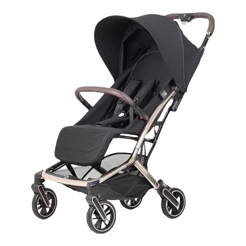 寶寶好z5嬰兒推車0-3歲寶寶輕便嬰兒車可坐可躺口袋推車一鍵折疊遛娃車 z5-珍珠黑|加寬座位+四輪避震+豪華禮包