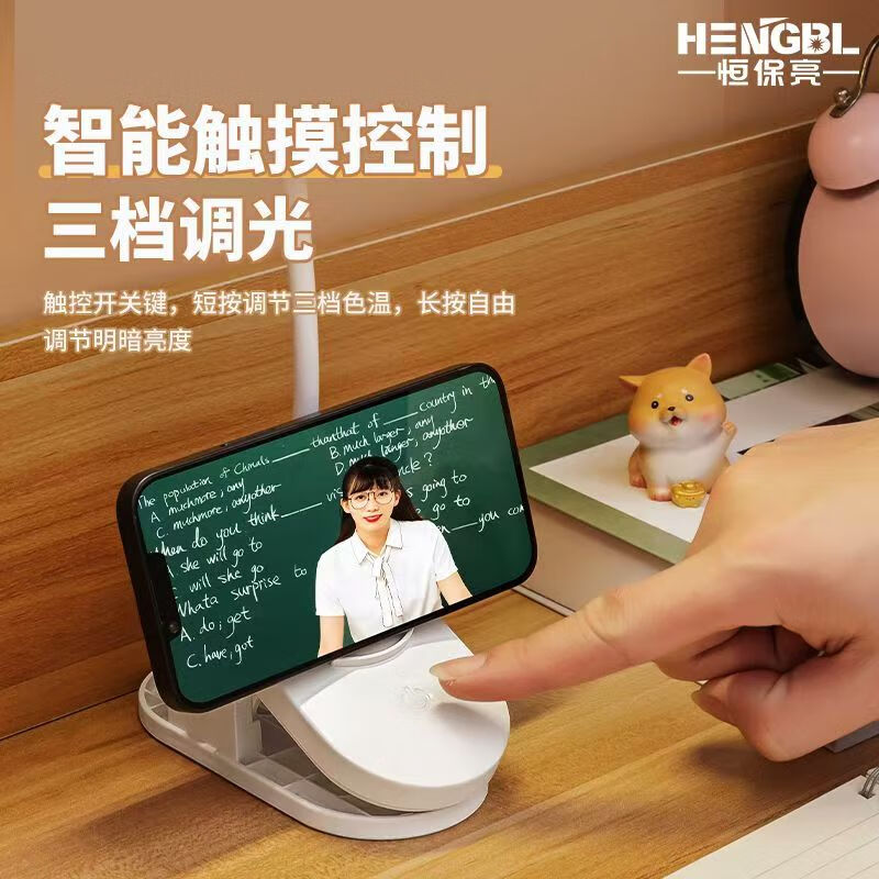 亿苔台灯护眼学习专用卧室床头灯夹式阅读写作业充电床头工作灯 升级款【6600 充插两用】+充电线
