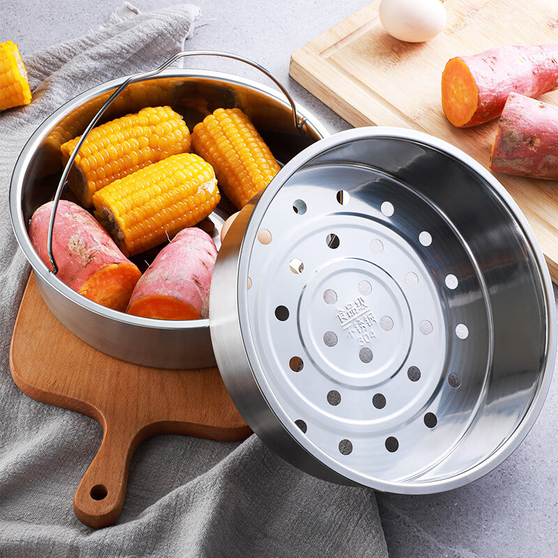 日禾盛唐304不锈钢实用电饭煲蒸笼配件电饭锅内蒸屉蒸格家用 【21cm/蒸笼款】304蒸笼 适用3L4L直身内胆
