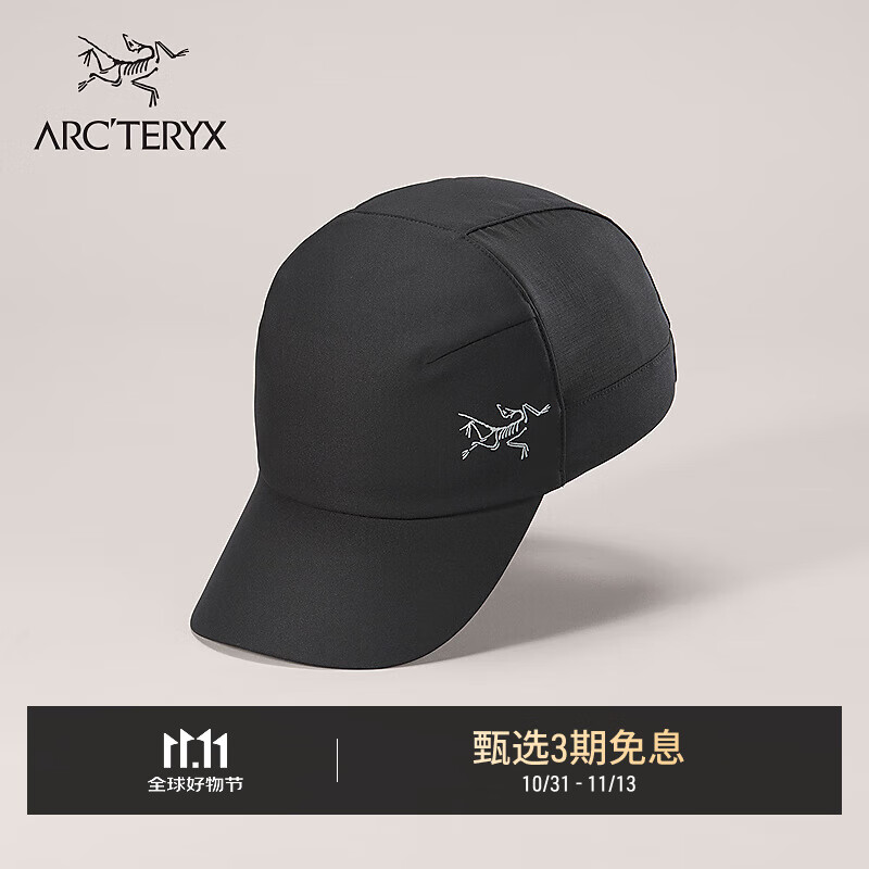 ARC&#039;TERYX始祖鸟 CALVUS CAP 轻量 男女同款 弯檐帽 BLACK/黑色 S-M