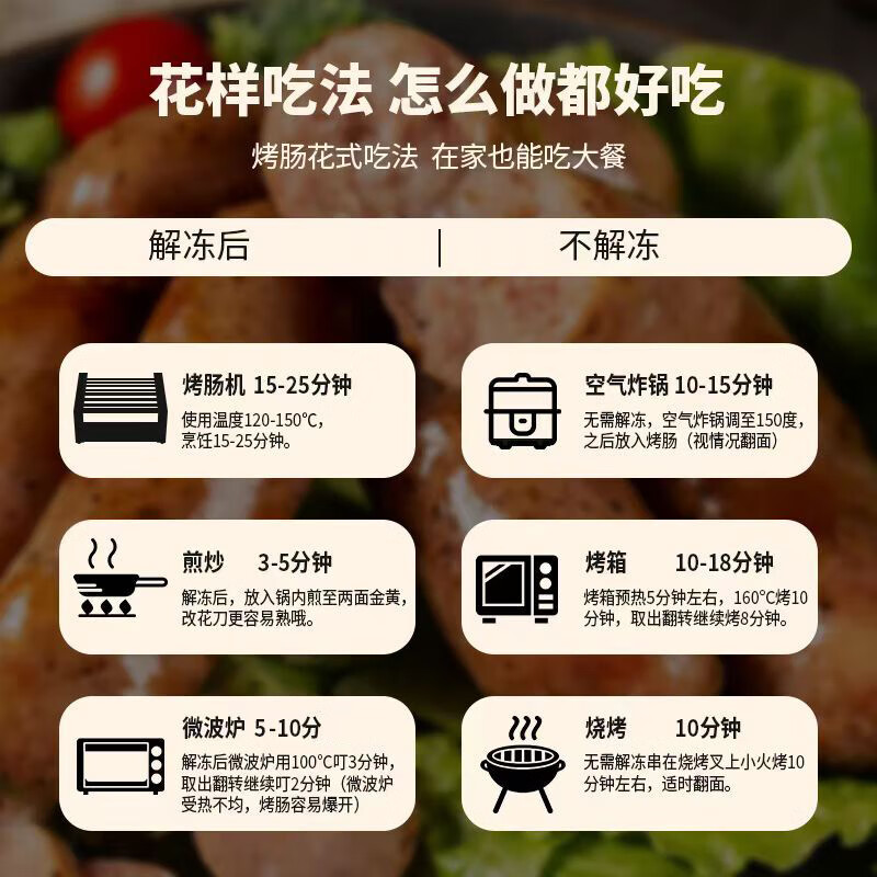 大唐盛宴脆皮火山石烤肠原味黑椒味早餐肉肠热狗空气炸锅香肠烧烤冷冻食品 【金榜推荐】原味+黑椒双拼口味60根（1800g/单根30g）