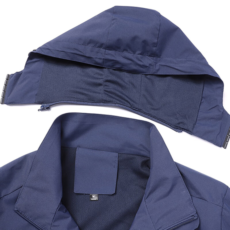 拾福(SHIFU)冲锋衣男士外套2025新款春秋休闲夹克户外防风上衣男女同款衣服 深蓝色(男款) 5XL (185~200斤)