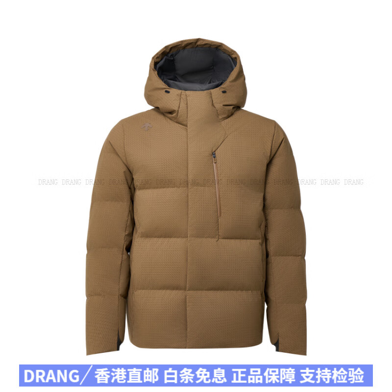 迪桑特(DESCENTE)時尚百搭 休閑運動 TRAINING保暖長袖羽絨服 男款 BR-棕色 3XL