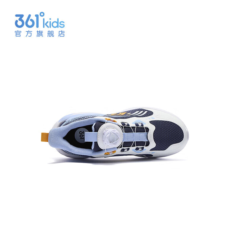 361°儿童童鞋男女童网面轻便运动鞋旋钮扣秋季新款中大童女童跑步鞋K 【飞翼】蓝色/361度白/幻象蓝 37