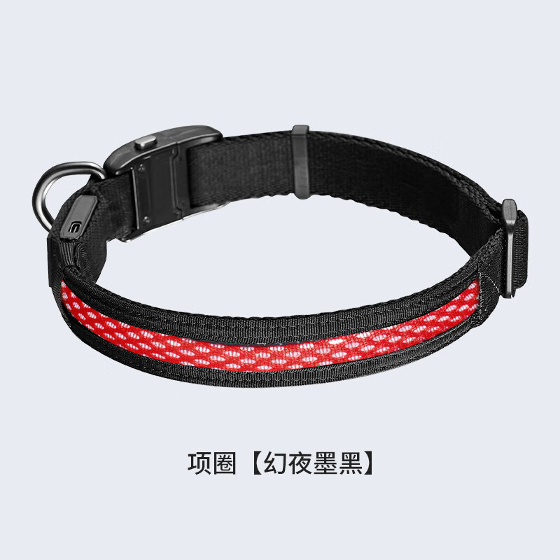 多尼斯Dornis狗帶Led發(fā)光項圈項圈尺寸中型狗防摔防丟寵物USB充電 LED項圈黑色 S【建議10-18斤脖圍31-40cm】