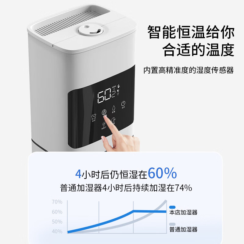 万途（WANTU）空气加湿器家用客厅卧室婴儿大容量落地式上加水净化家用办公室空调加湿伴侣 2407智能杀菌款8L【智能恒湿+缺水保护】