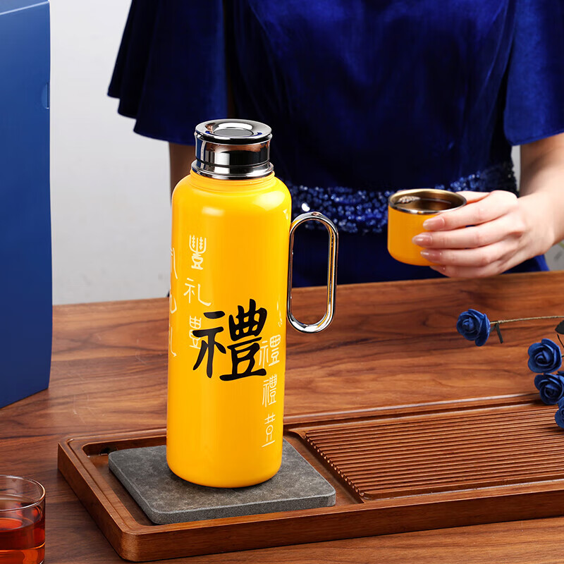 尚明(SAMADOYO)益君壶家用保温壶316钛银离子抑菌闷茶壶抗菌保鲜仁义礼智信暖壶 霞光紫【信】800ml