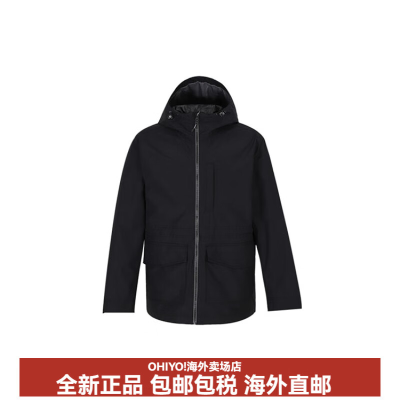 添柏岚（Timberland）防风防水轻量耐磨休闲透气纯色连帽夹克外套男款 黑色 S