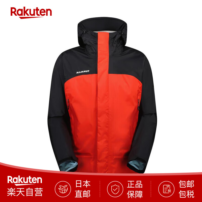 猛犸象MAMMUT男士休闲外套夹克连帽户外防风衣101028651-3777 日本直邮 3777：MAMMUTRED／BLACK L