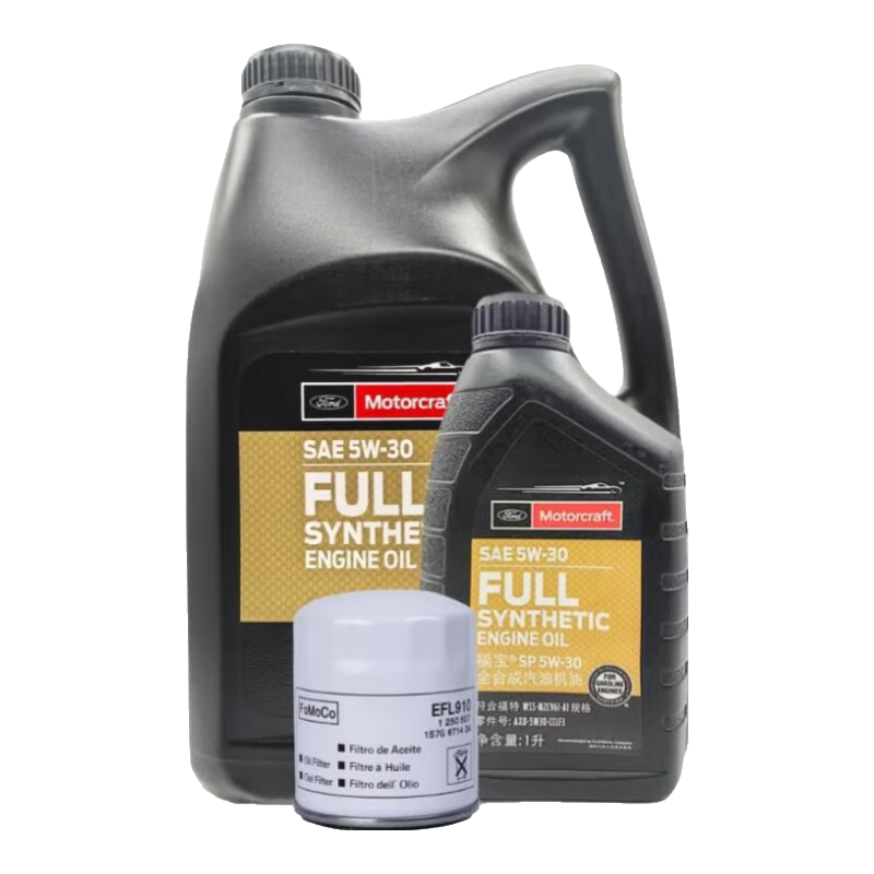 福特原厂机油福宝福睿斯福克斯蒙迪欧翼博翼虎锐界嘉年华探险者专用 福宝5W-30 全合成机油5L+机滤