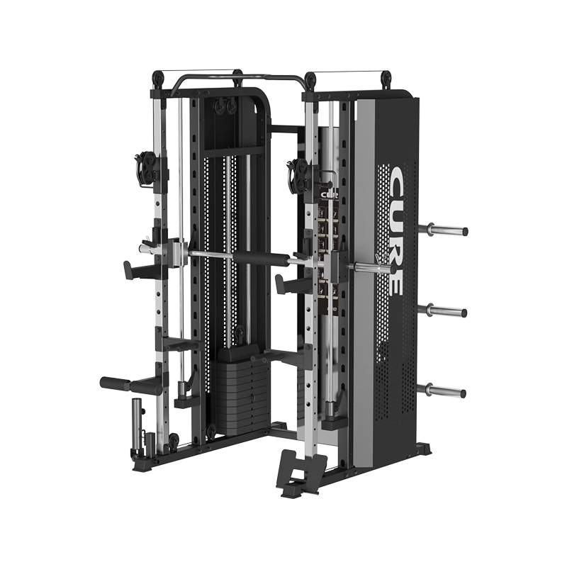 速爾CURE龍門(mén)架一體機力量站健身器材家用綜合訓練器臥推架史密斯G80 經(jīng)典黑美式+155KG杠鈴片+2.2米直奧桿+商用啞鈴凳