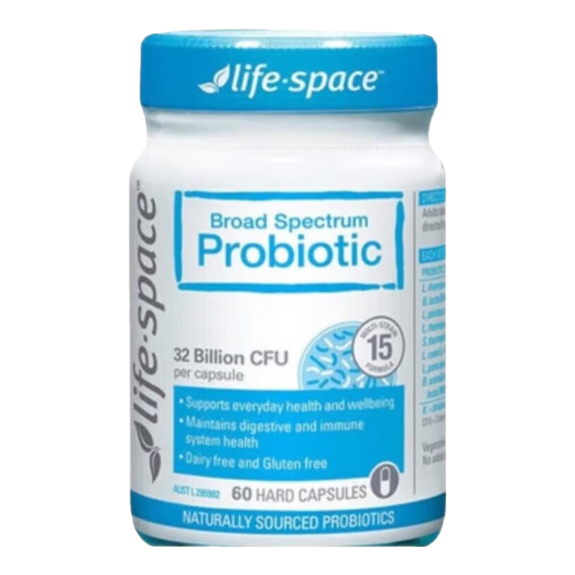 LIFE-SPACE LIFE SPACE益倍适成人广谱益生菌胶囊320亿高活性60粒蓝瓶有效期26年4-11月 成人广谱320亿益生菌60粒*1瓶