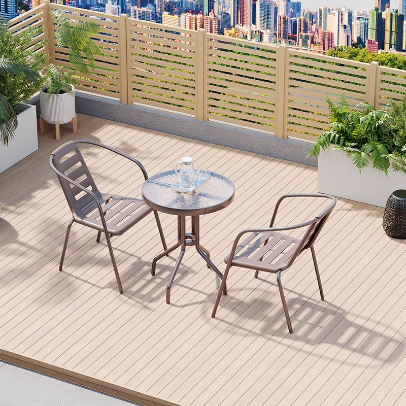 欣慕雅户外庭院桌椅组合室外休闲露天露台花园椅子藤编喝茶桌藤椅三件套 2把镂空椅+60cm圆桌