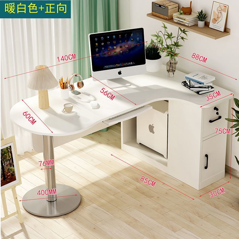 捷顺行简约现代弧形转角书桌柜子学习桌店主电脑桌l形办公桌诊疗桌 暖