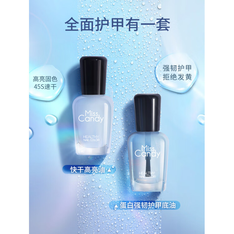 糖果小姐（Miss Candy）MissCandy可剝撕拉護甲油持久亮油 SC012__.蛋白強韌護甲底油.15ml+快干高